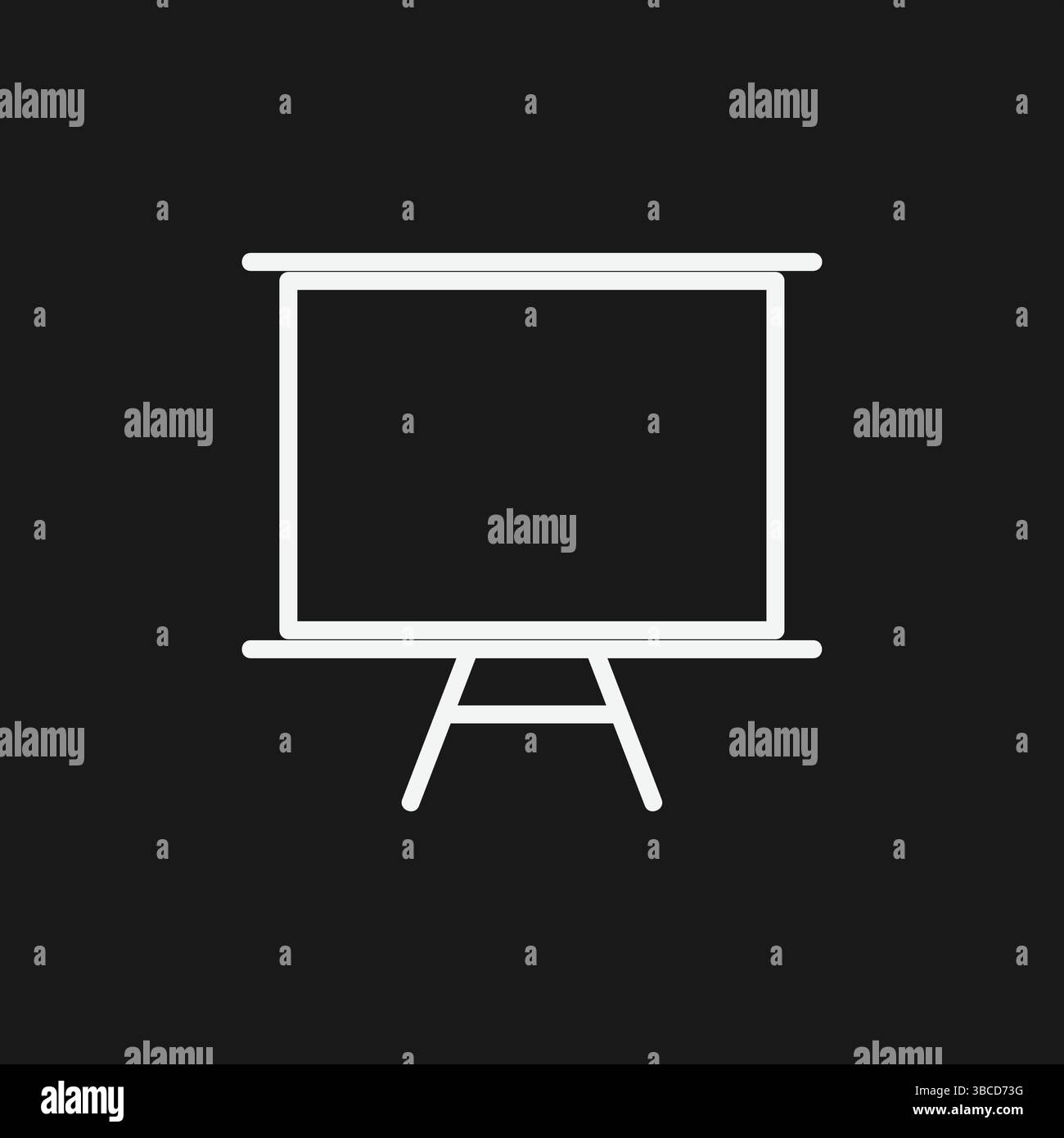 Minimalistisches Blackboard-Symbol Vektor einfache Umrissdarstellung der Präsentationstafel-Grafik Stock Vektor