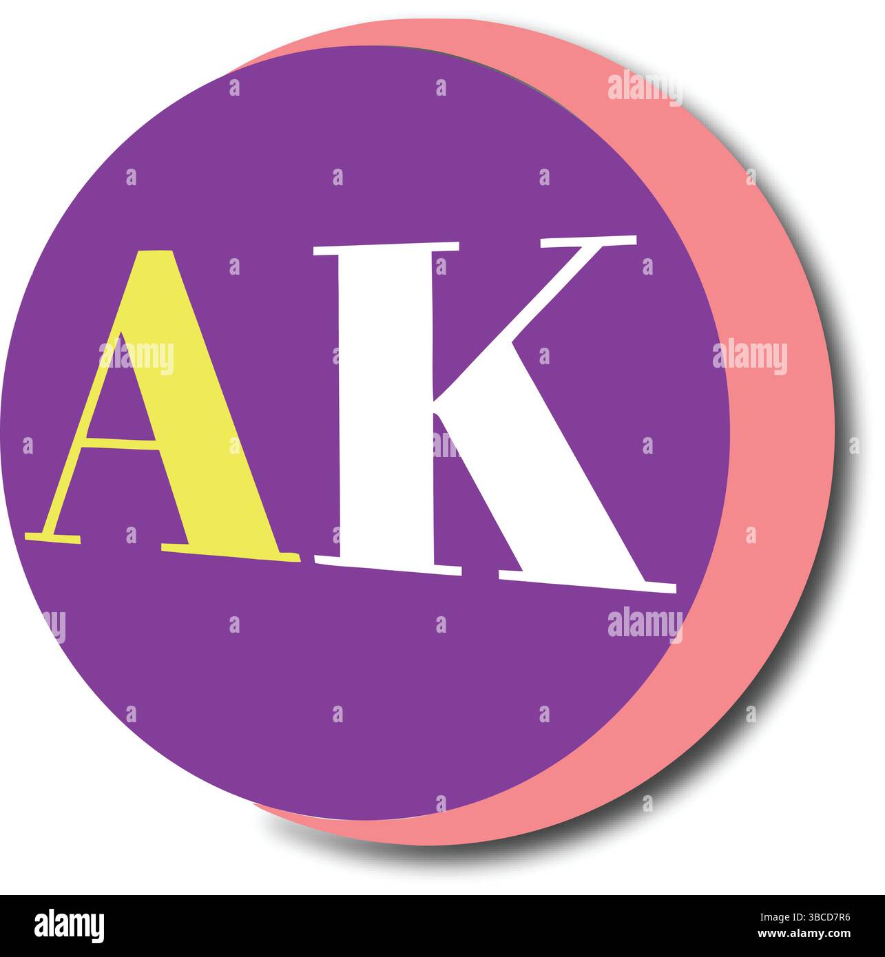 Initial, AK-Monogramm, farbenfrohes kreisförmiges Design Stock Vektor