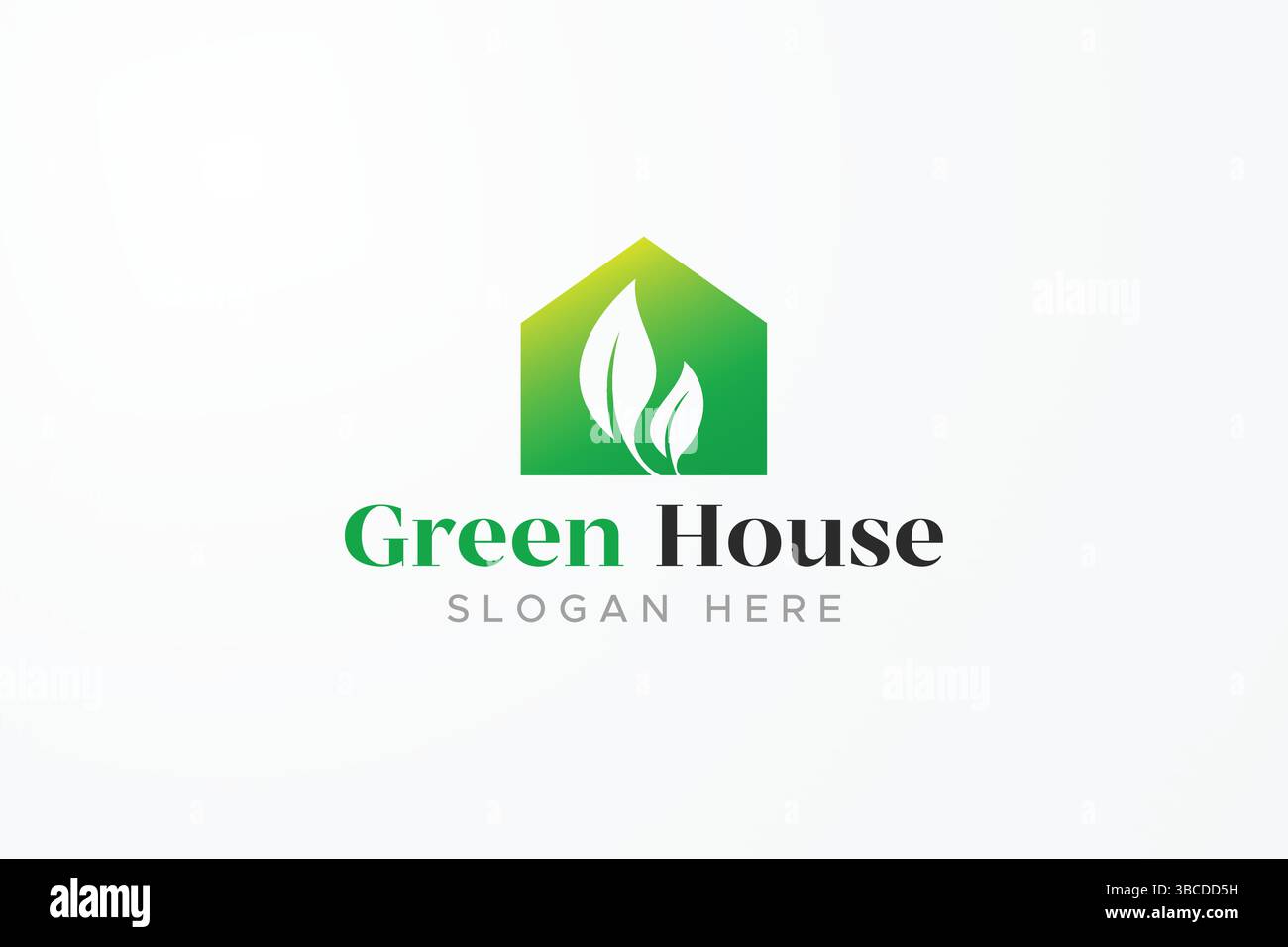 Green House Business Natural Logo-Konzept Stock Vektor