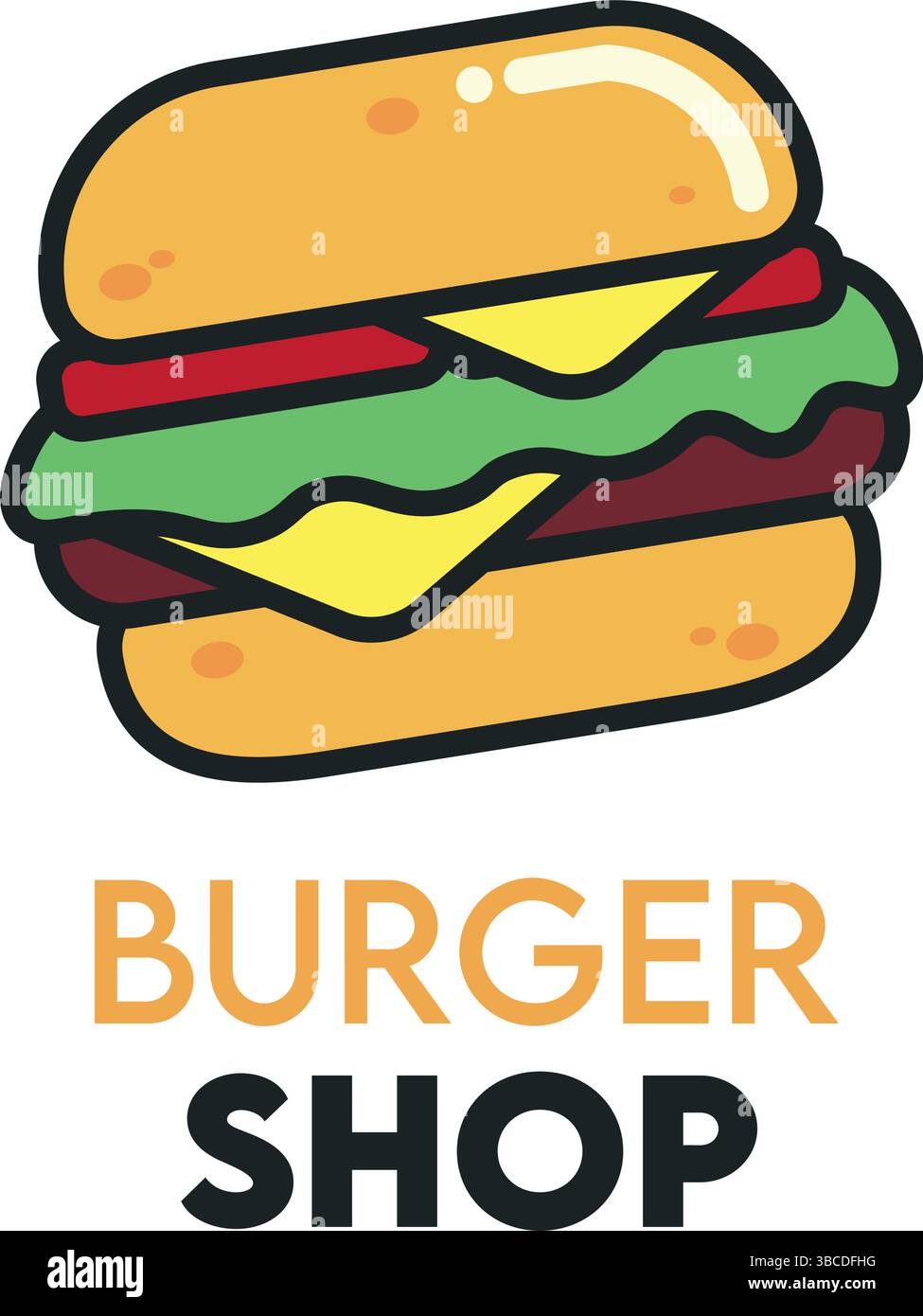 Burger Shop-Logo-Symbol. Vektorabbildung Stock Vektor
