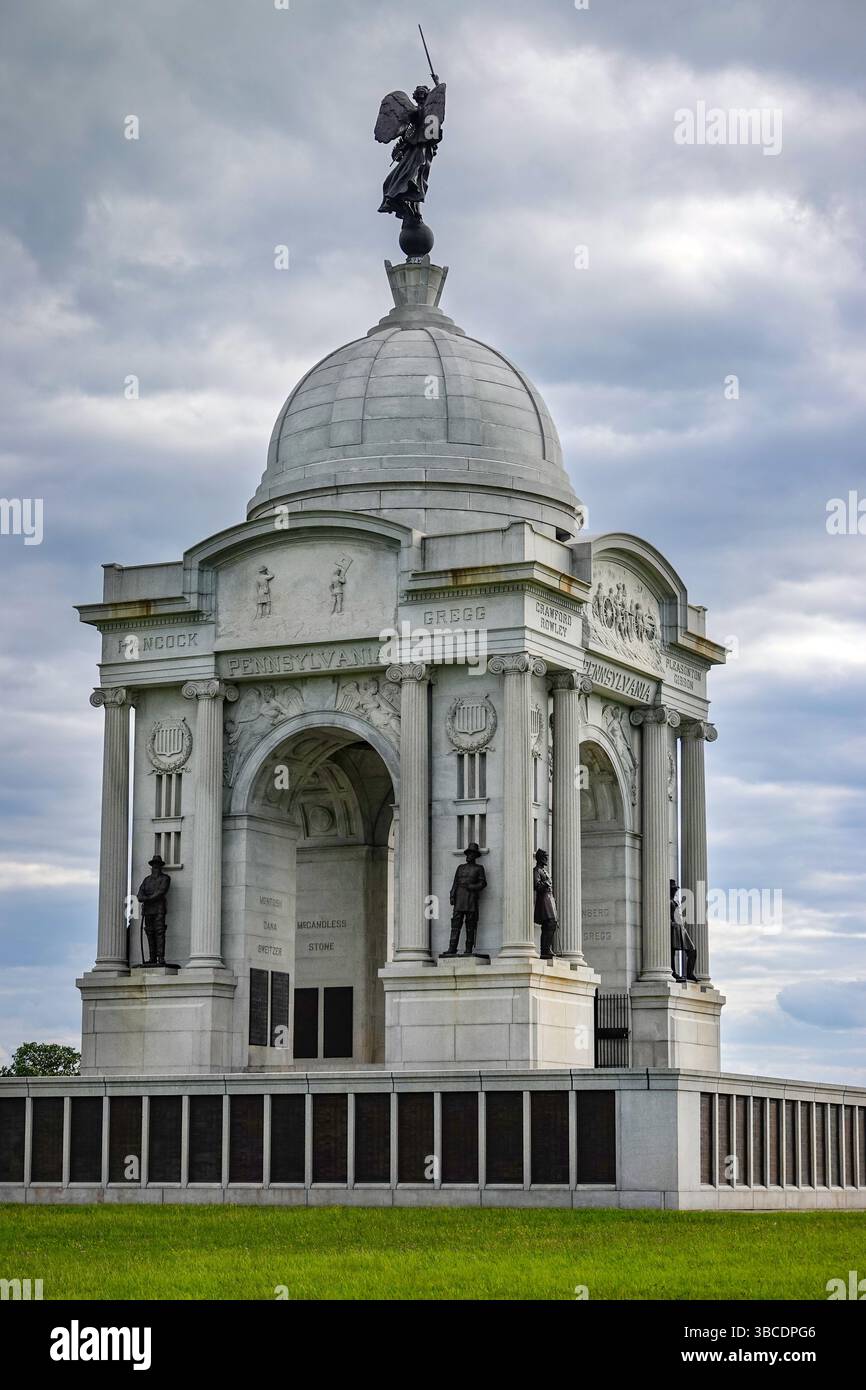 USA Pennsylvania Gettysburg National Military Park das State of Pennsylvania Memorial am Cemetery Ridge Stockfoto