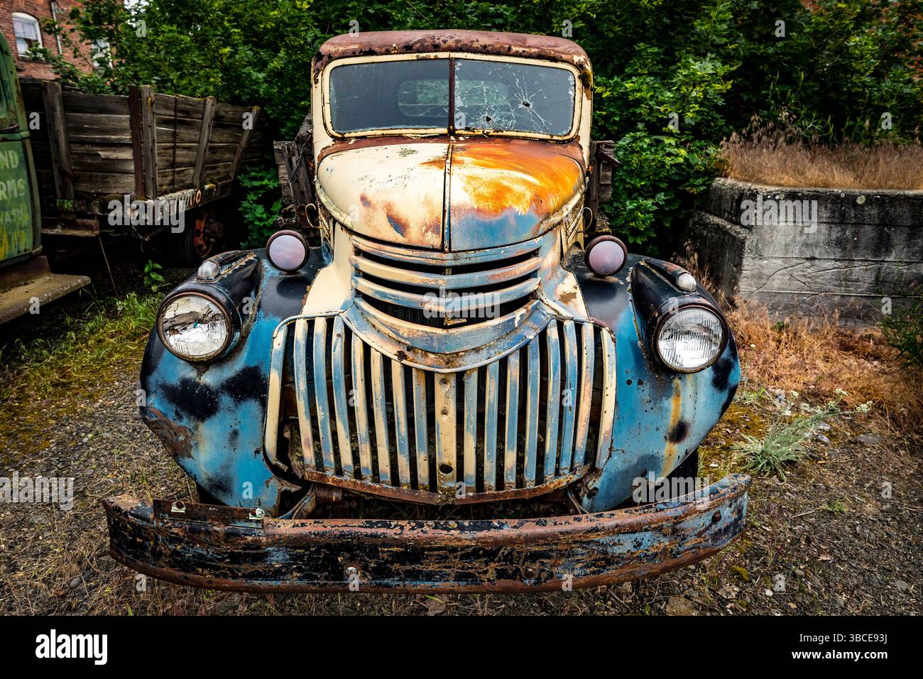 Juni 2018. 1941-43 Chevrolet AK-Serie 1/2-Tonnen-Aufnehmer. USA, Bundesstaat Washington, Eastern Washington, Region Palouse. Colfax. Stockfoto