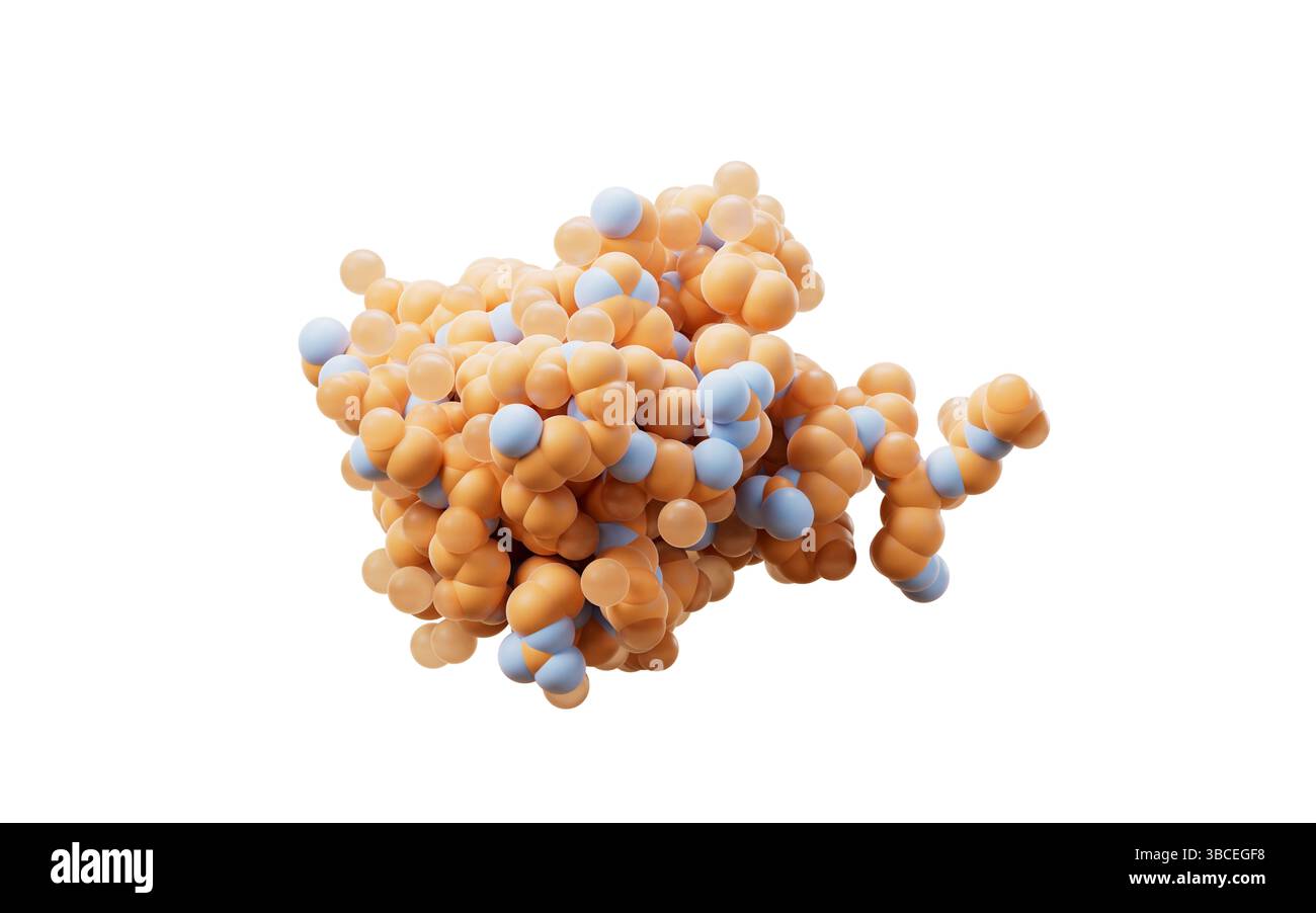 Biologische organische Proteinstruktur, 3D-Rendering. 3D-Abbildung. Stockfoto