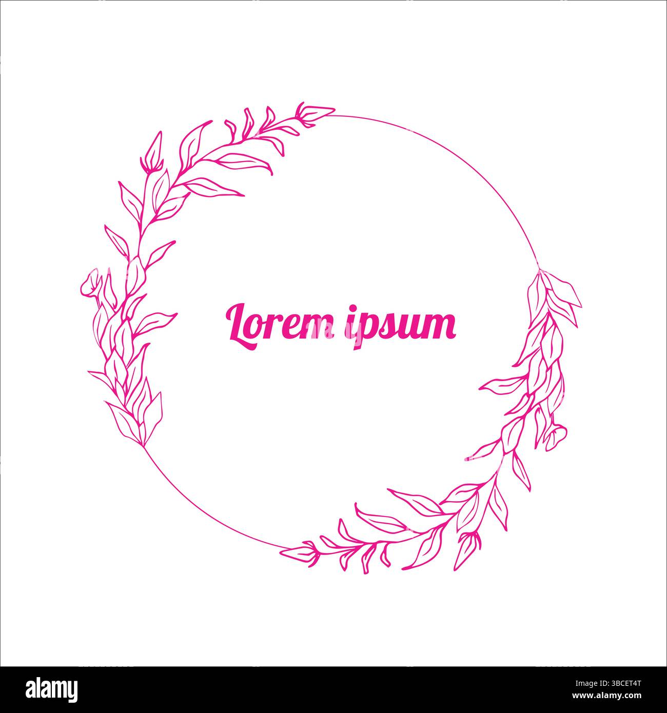 Runde Äste Rahmen mit Blättern Stock Vektor