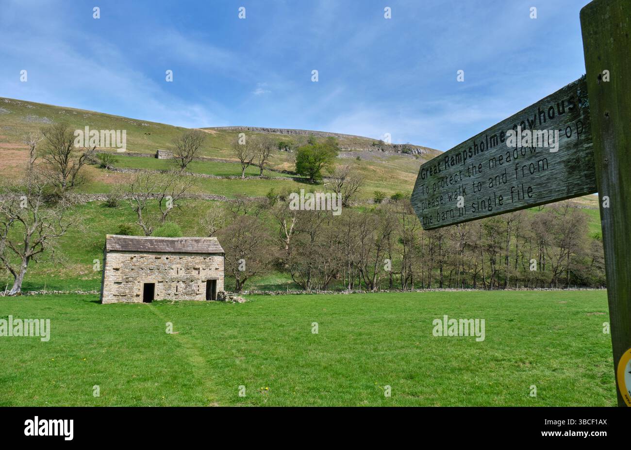 Pfad zum Great Rampsholme Cowhouse, Rampsholme, Swaledale, Yorkshire Dales, North Yorkshire Stockfoto