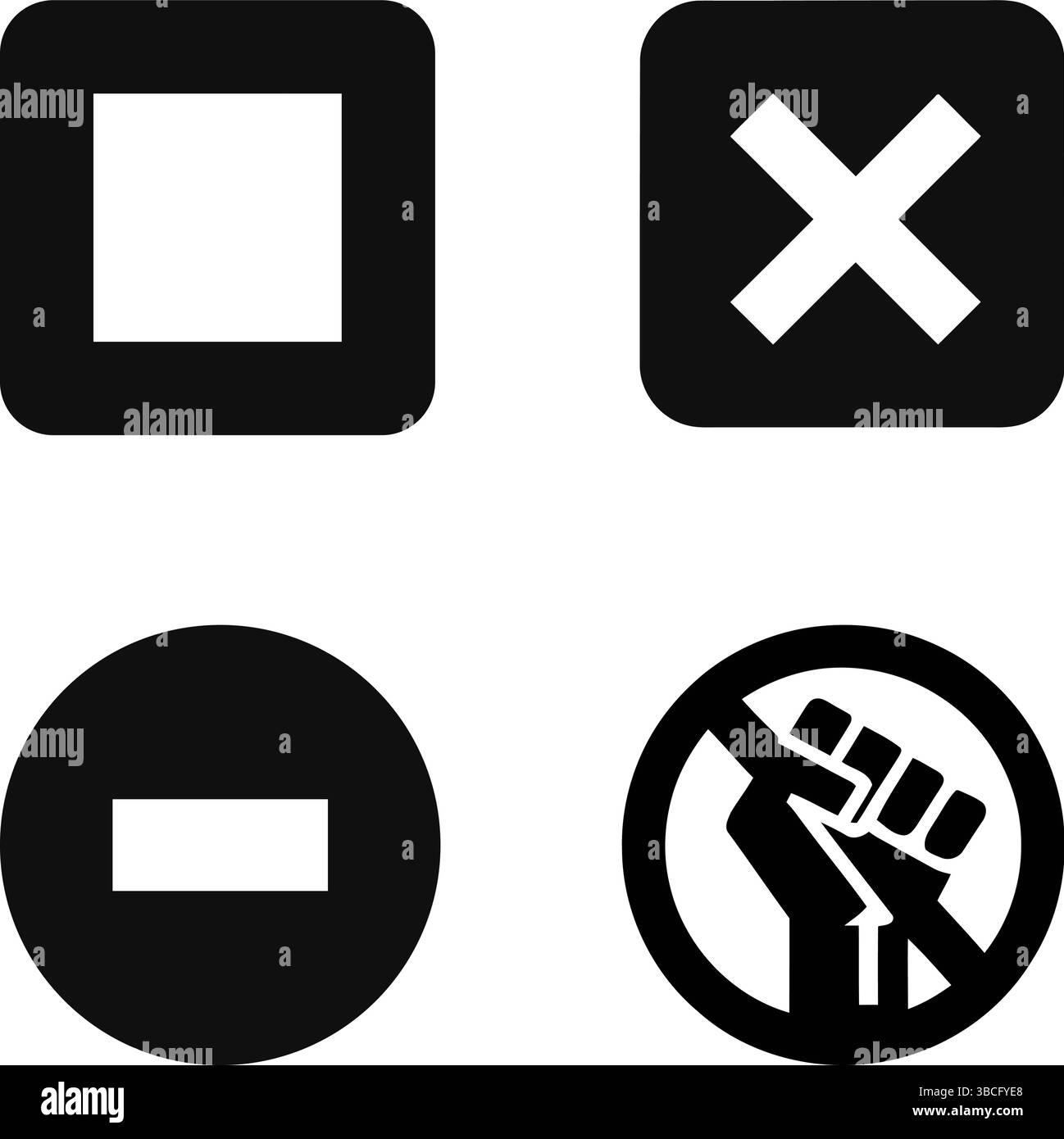 10 Symbolsatz Ausschließen/Schließen: Einfache Vektorgrafiken Stock Vektor