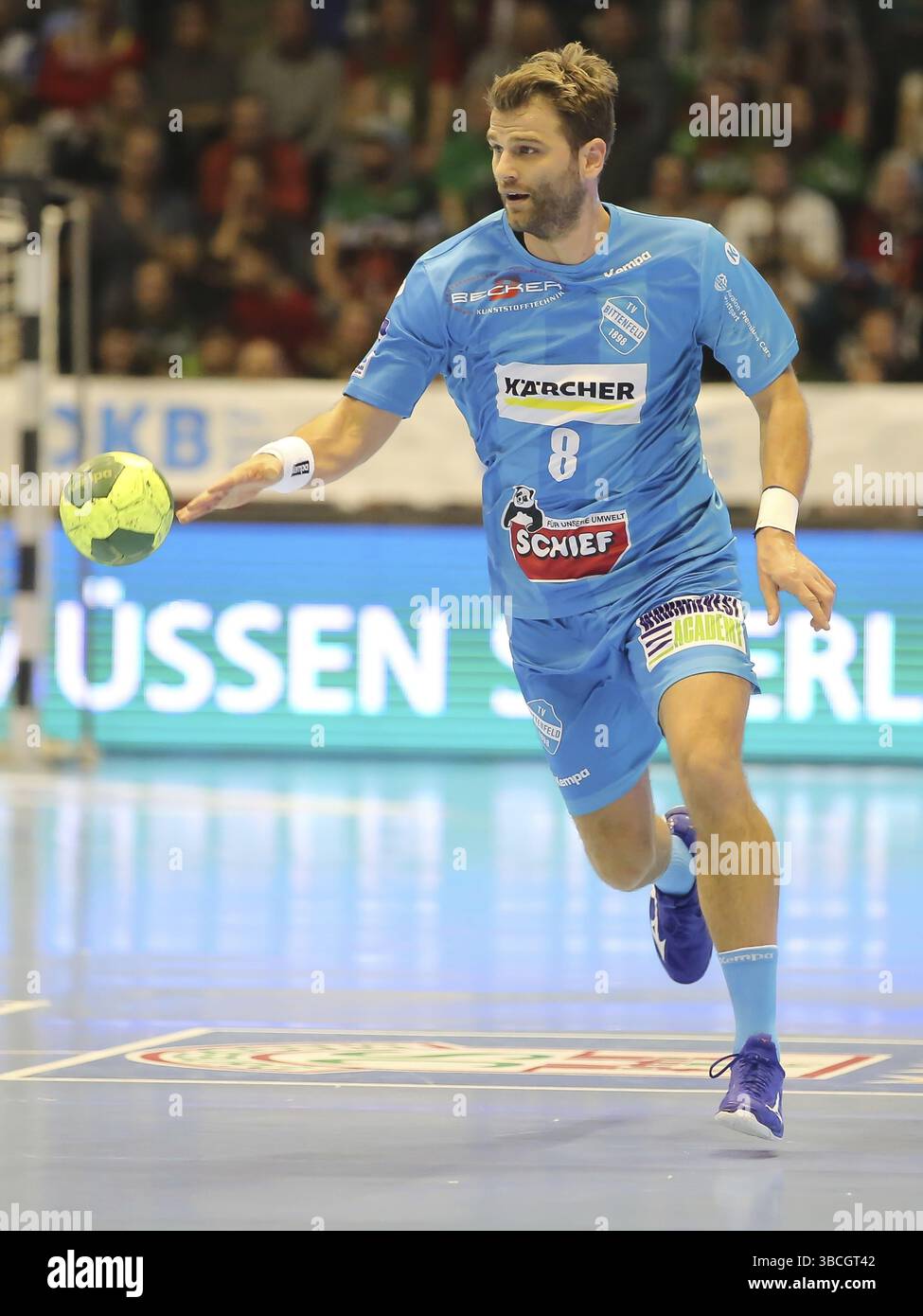 Deutscher Handballspieler Michael Schweikardt TVB 1898 Stuttgart DHB HBL DKB Handball-Bundesliga Saison 2018-19, deutscher Handballspieler Michael Schweikar Stockfoto