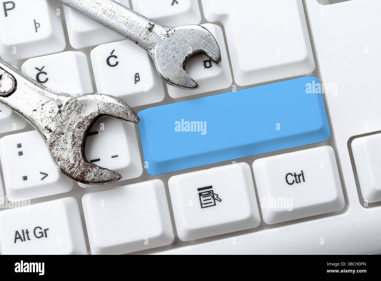 Typing Engineering Lessons And Lectures, Fixing Broken Technology Concept Stockfoto