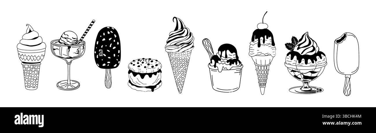 Eis Clipart Vektor Set isoliert auf weiß Stock Vektor