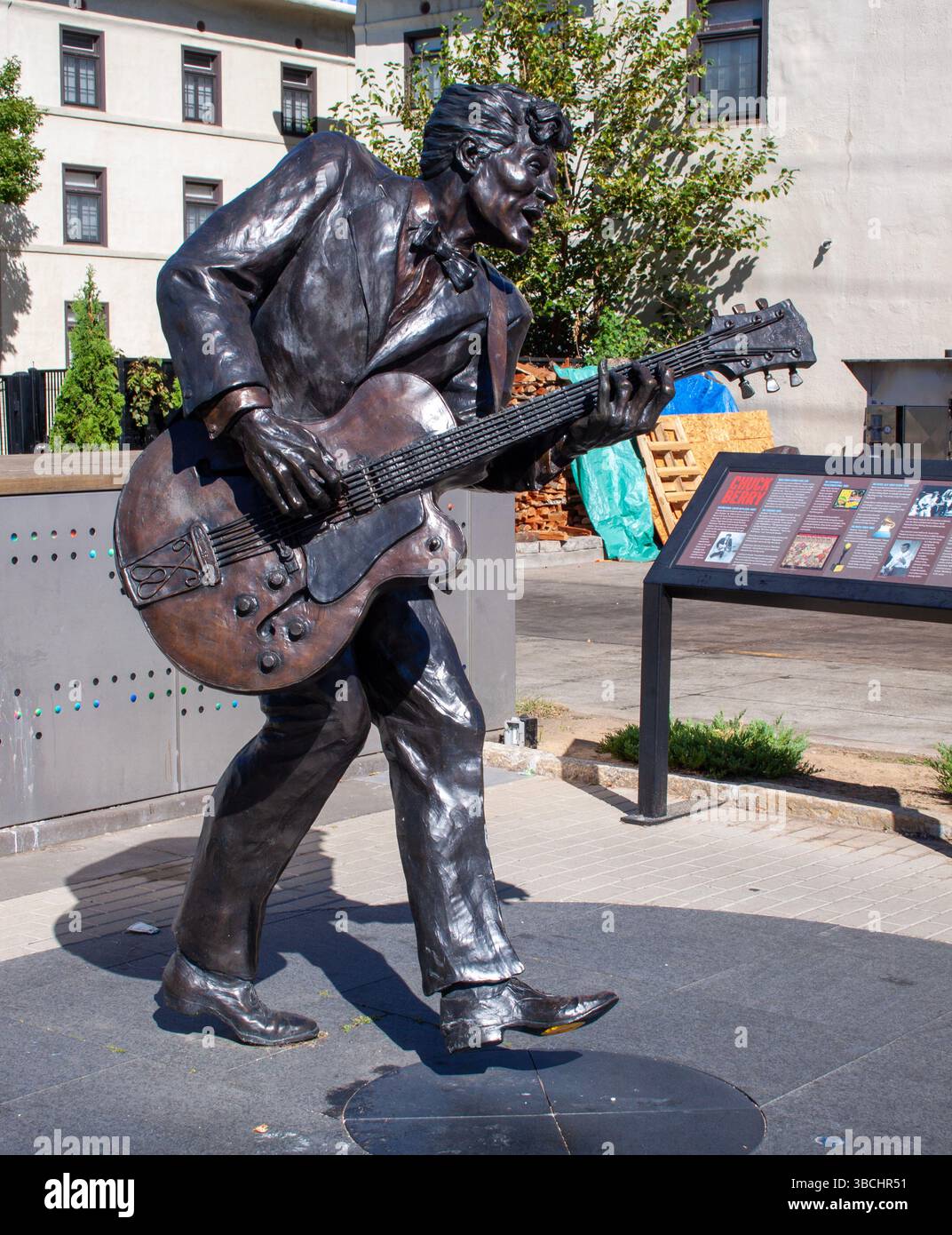 Chuck Berry Statue in St. Louis, Missouri Stockfoto