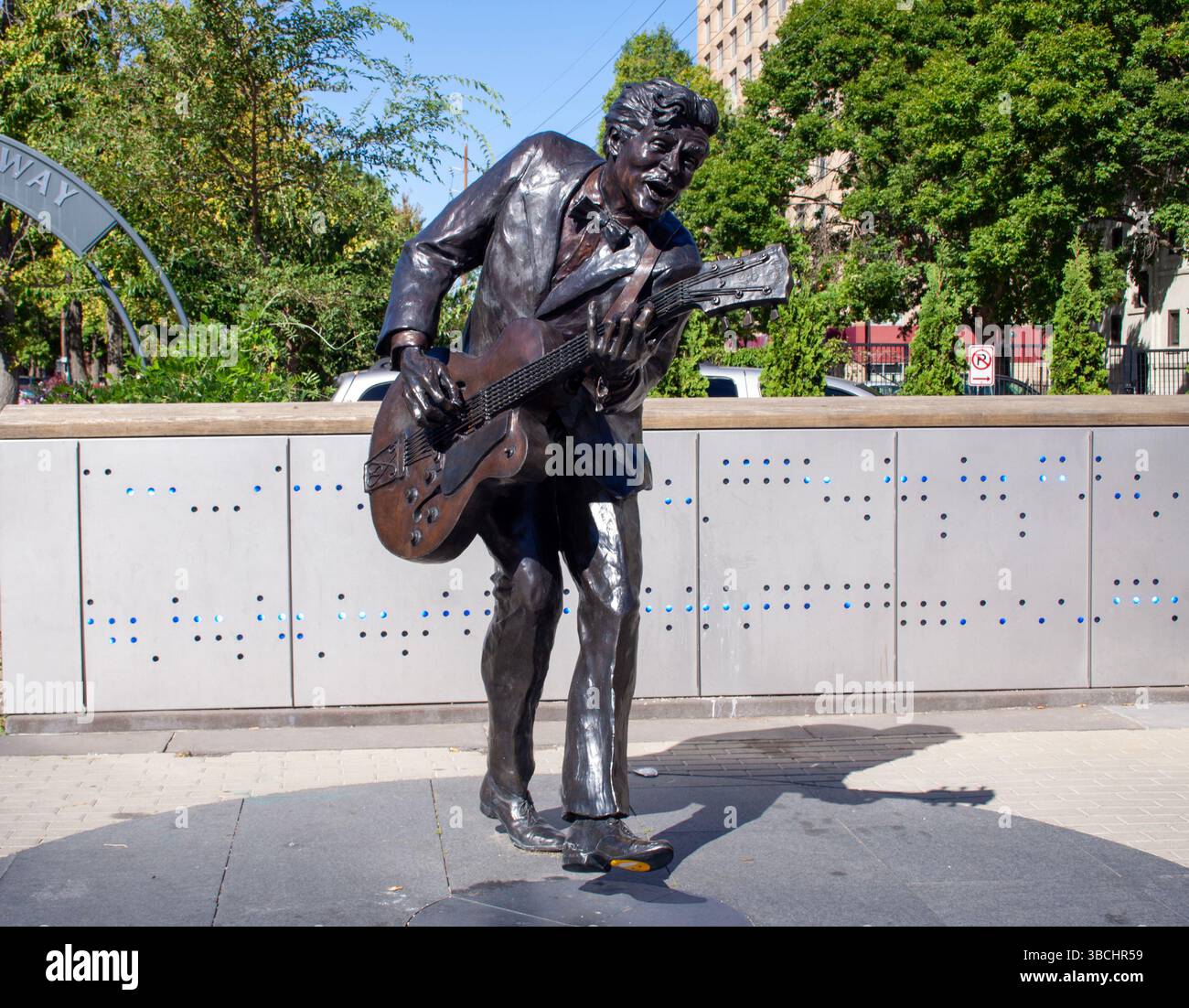 Chuck Berry Statue in St. Louis, Missouri Stockfoto