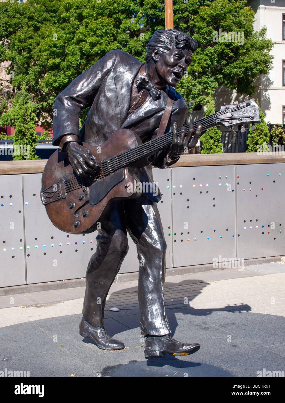 Chuck Berry Statue in St. Louis, Missouri Stockfoto