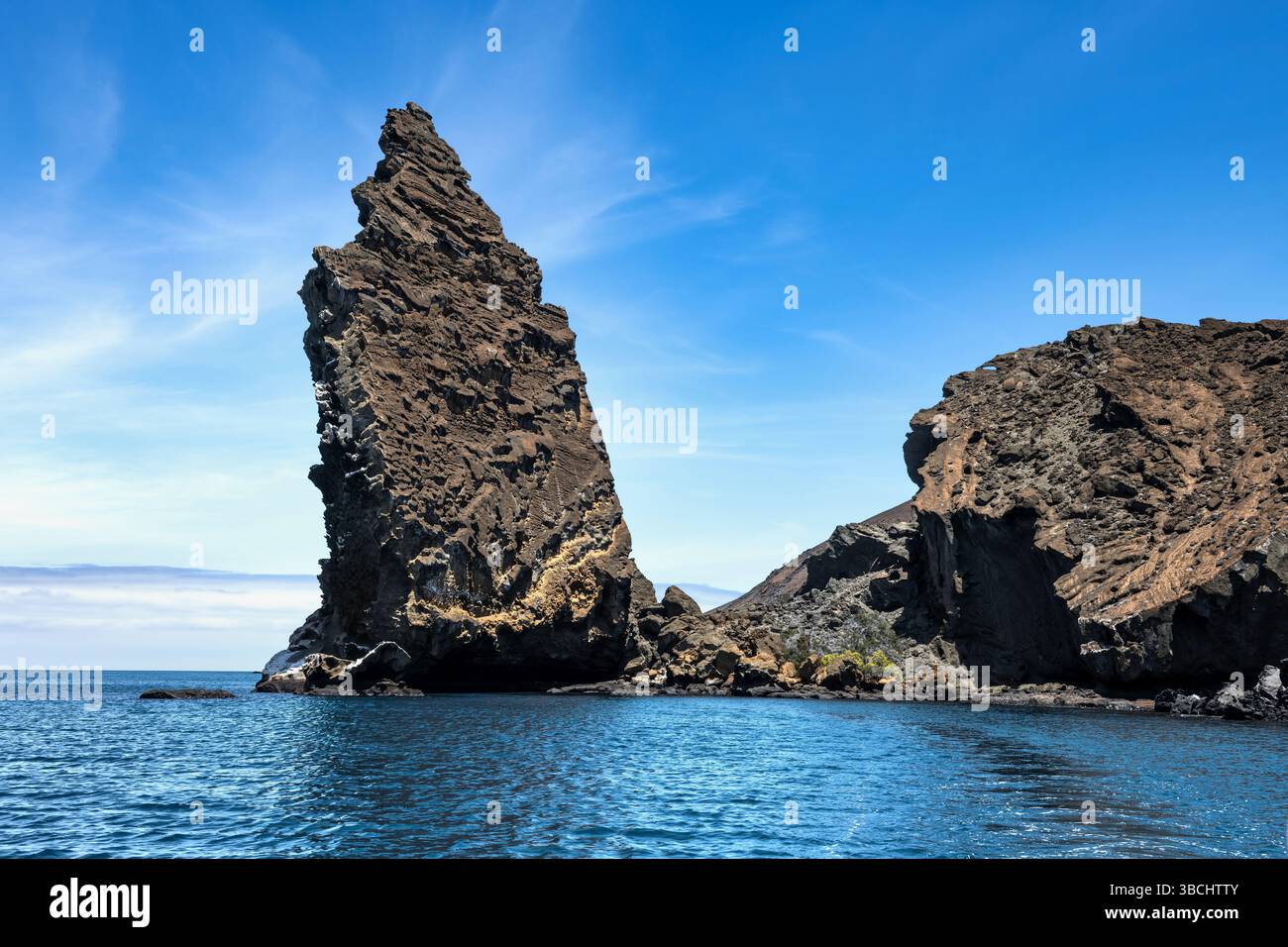 Pinnacle Rock der Insel Bartolomé Galapagos Stockfoto
