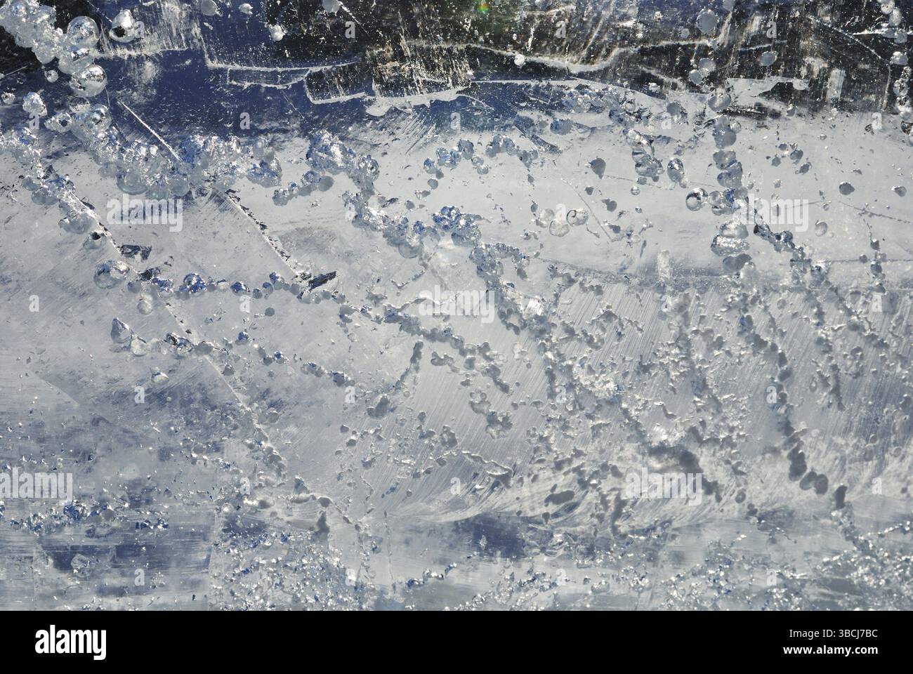 Nahaufnahme eines großen Eisblocks Stockfoto