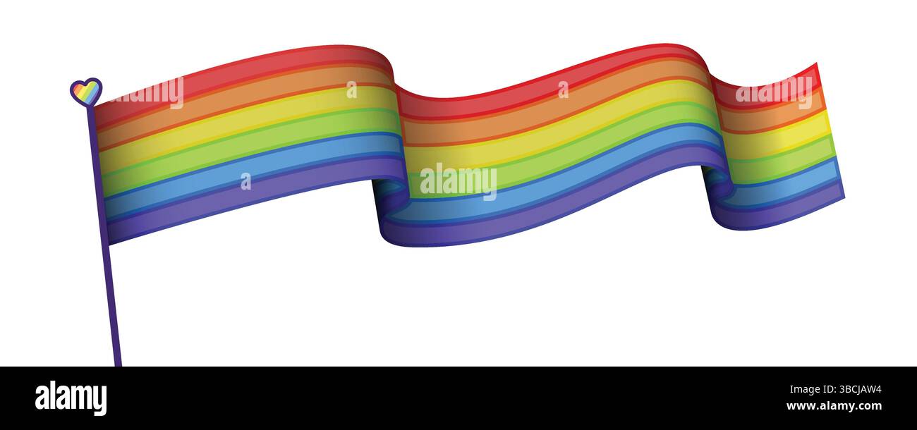 Winking Rainbow Pride Flag, Symbol der Rechte und Liebe, Feier der Vielfalt und Integration Stock Vektor