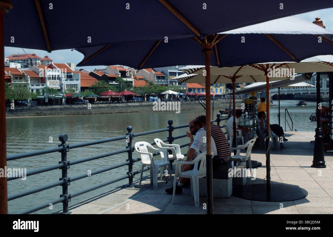 Pavement Cafe, Boat Quai, Singapur, Asien Stockfoto