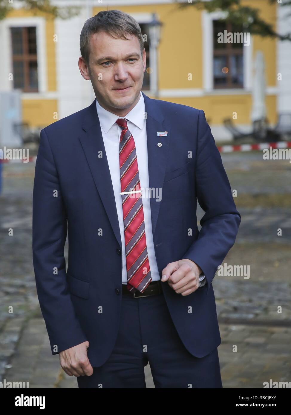 Landesvorsitzender AfD Sachsen-Anhalt Andre Poggenburg Kampagnenveranstaltung 12.9.17 in Magdeburg, Landesvorsitzender AfD Sachsen-Anhalt Andre Poggenburg Kampagne sogar Stockfoto