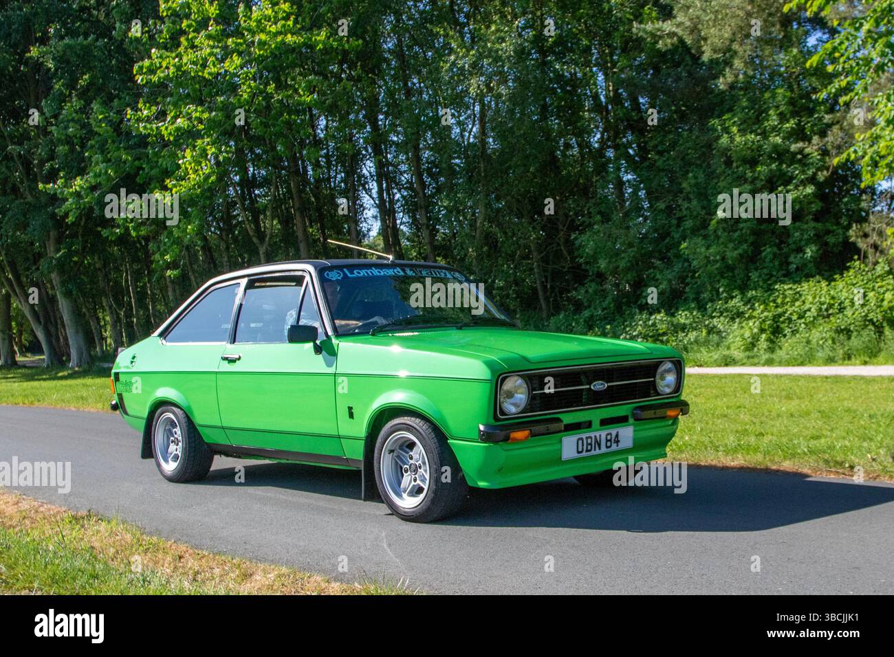 1978 70er Jahre Green Ford Escort Mexico Petrol 1600 ccm; Classic-, Sammel- und Performance-Car-Show in Lytham Hall, Blackpool, Großbritannien. Mai 2025 Stockfoto