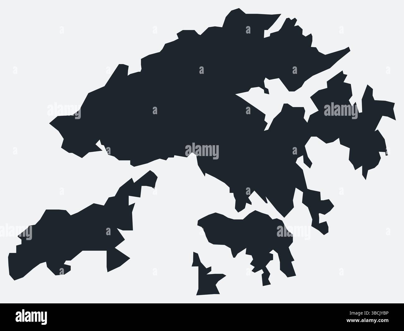 Hongkong Karte. Nur eine einfache Grenzkarte. Die Form des Landes. Flache, leere Kontur für Hongkong. Abbildung der Vektorbegrenzung. Stock Vektor