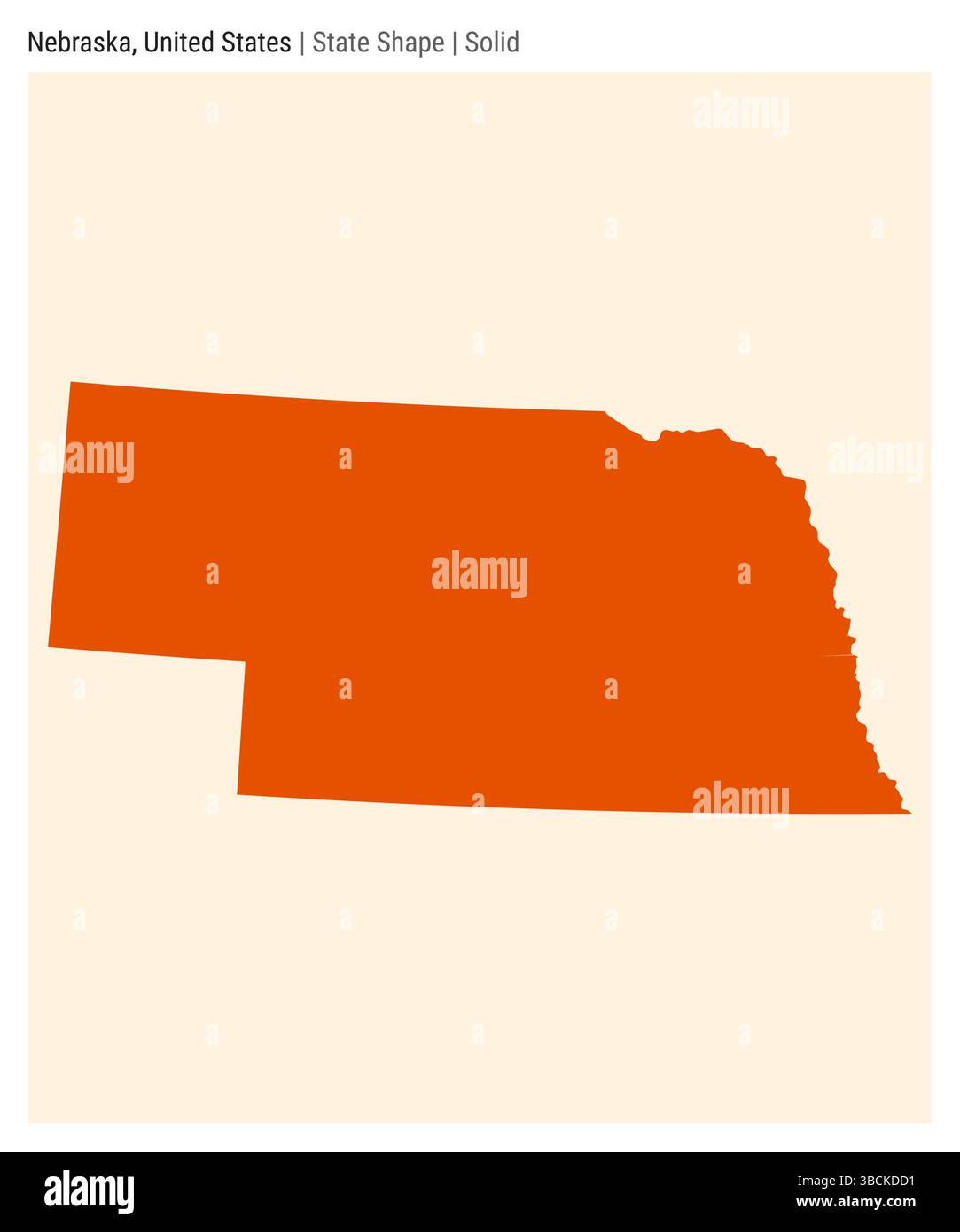 Nebraska, Usa. Einfache Vektordarstellung. Statusform. Solide Ausführung. Grenze von Nebraska. Vektorabbildung. Stock Vektor