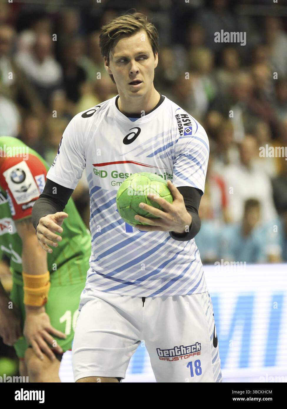 Dänischer Handballspieler Hans Lindberg HSV Handball DHB HBL DKB Handball-Bundesliga Saison 2015/16, dänischer Handballspieler Hans Lindberg HSV Handball DH Stockfoto