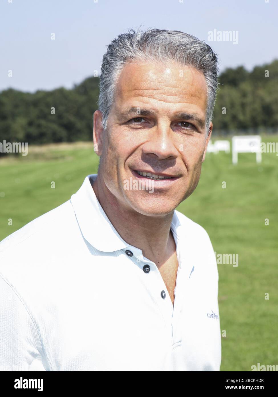 Deutscher Schauspieler Karsten Speck beim 8. GRK Golf Charity Masters in Leipzig 2015, deutscher Schauspieler Karsten Speck beim 8. GRK Golf Charity Masters in Leip Stockfoto