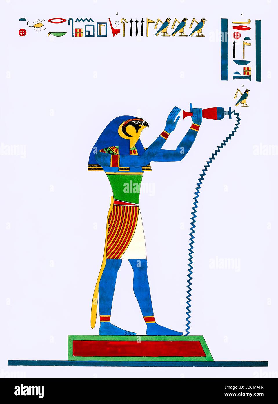 Illustration von Hermes Trismegistus aus Pantheon Egypt von Dubois, Frankreich des 19. Jahrhunderts. Esoterische und mythologische Figur im ägyptischen und hermetischen t Stockfoto
