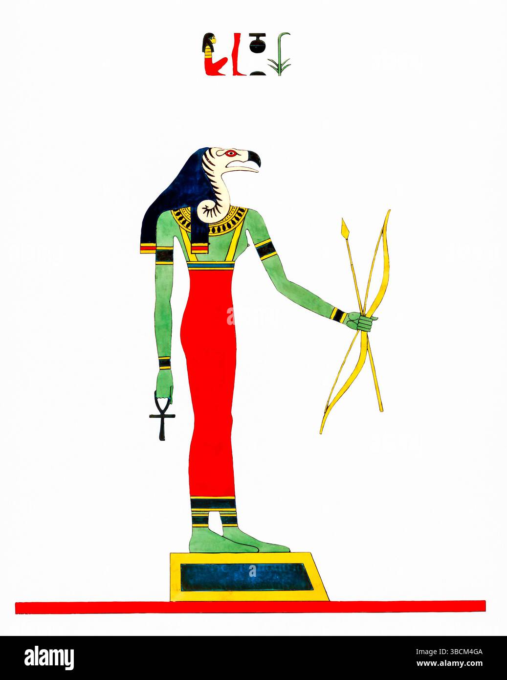 Detaillierte Illustration von Wadjet, ägyptischer Kobra-Göttin und Beschützerin von Unterägypten, aus dem Pantheon Egypt von Dubois, das Divin symbolisiert Stockfoto