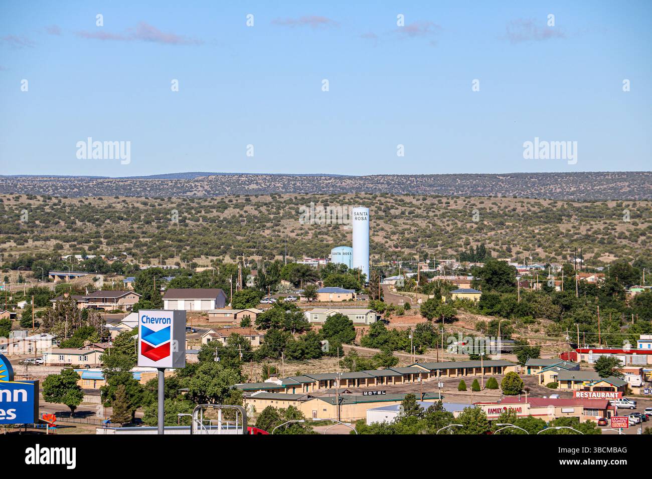 Mit Blick auf einen Teil von Santa Rosa New Mexico Stockfoto