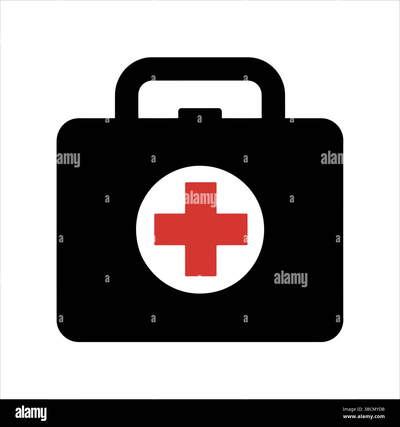 Erste-Hilfe-Kit mit rotem Kreuz-Symbol Silhouette Vektor für medizinische Notfälle, Gesundheitswesen, Krankenhaus-Dienstleistungen Stock Vektor