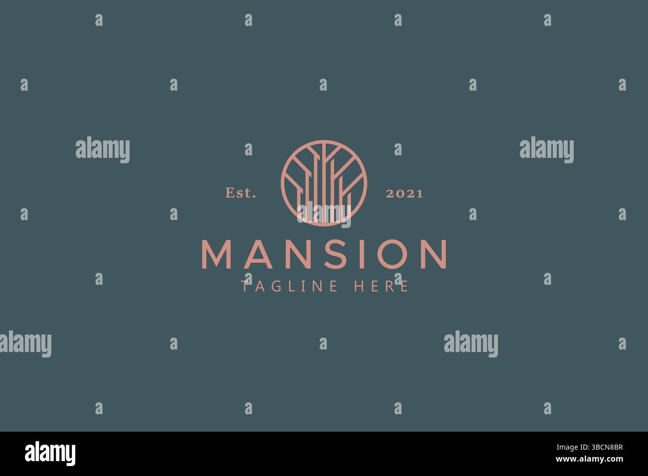 Premium Wohnturm Palace Mansion Logo-Konzept. Stock Vektor