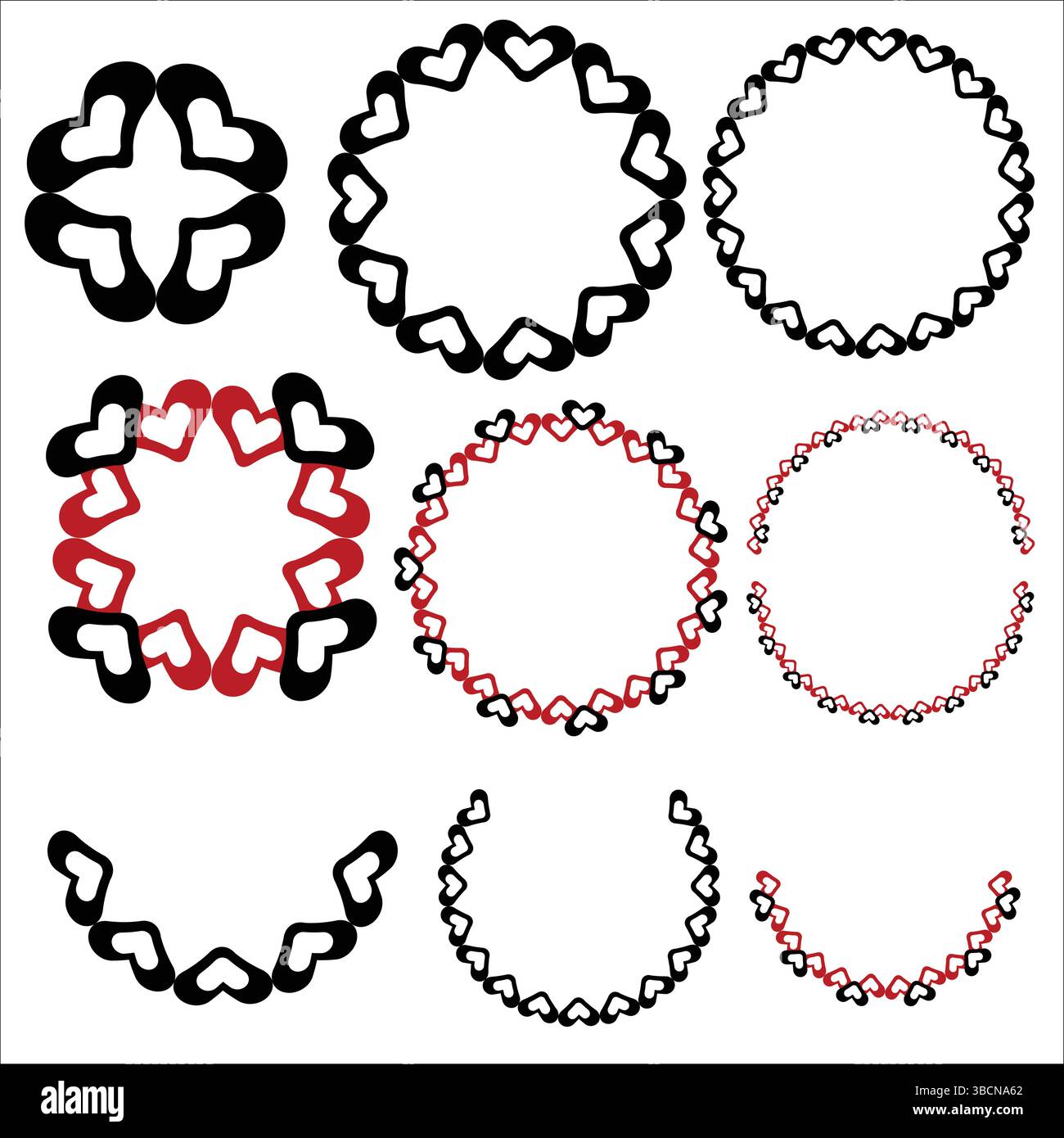 Kreatives Design in Kreisform mit abgerundeten Mustern im Love-inspirierten Design Stock Vektor