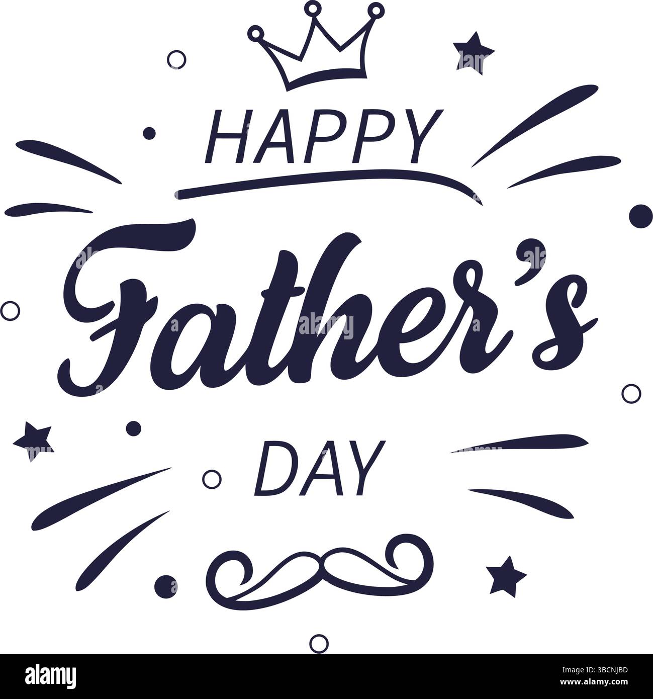 Elegantes Happy Vatertag Design stilvolle typografische Illustration Stock Vektor