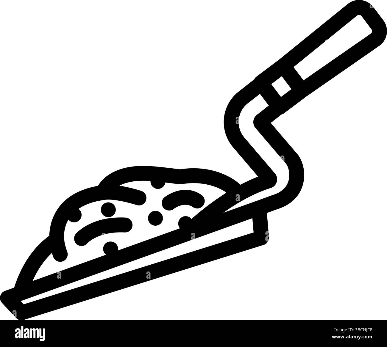 Kelle Zement Linie Symbol Vektor Illustration Stock Vektor