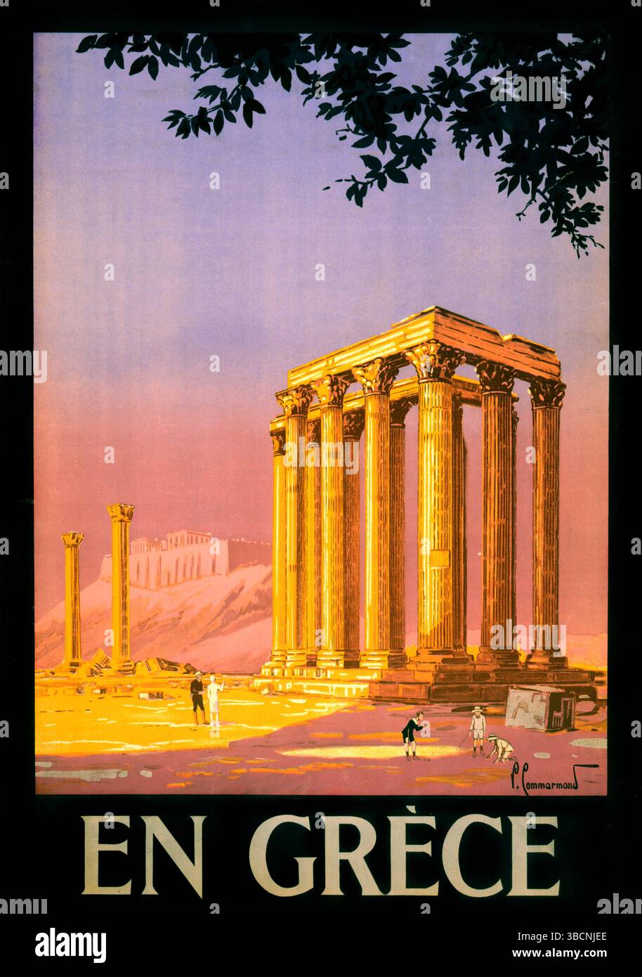 EN Grèce von Pierre Commarmond (1897-1983). Vintage-Reiseplakat, das um 1930 in Griechenland veröffentlicht wurde. Stockfoto