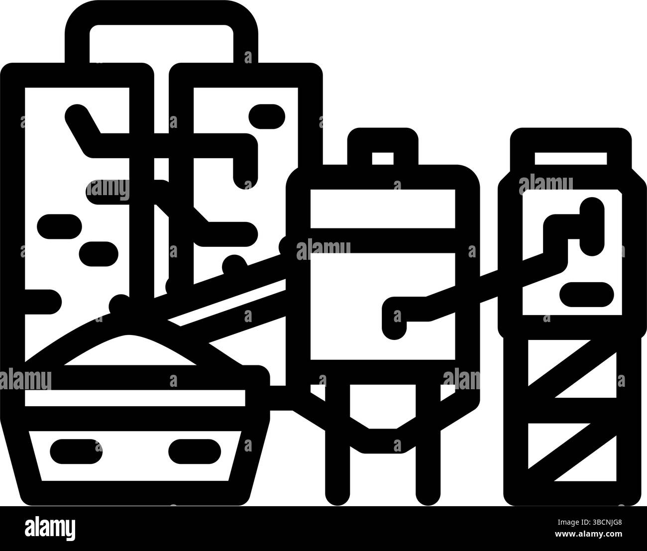 Fabrik-Zementlinie Symbol Vektor-Illustration Stock Vektor