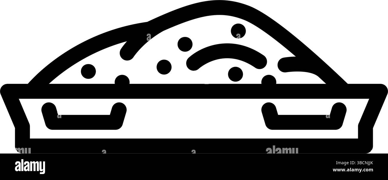 Pulver Zement Linie Symbol Vektor Illustration Stock Vektor