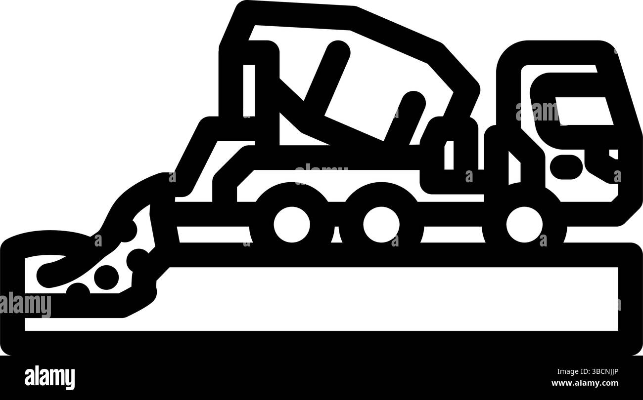 Lkw gießt Beton Zementlinie Symbol Vektor Illustration Stock Vektor