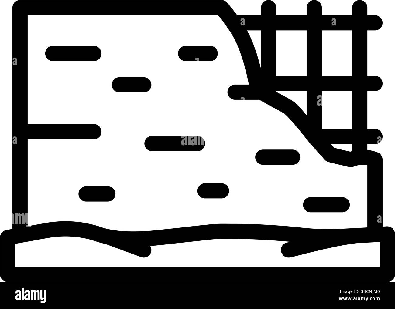 Betonwand Konstruktionslinie Symbol Vektorillustration Stock Vektor