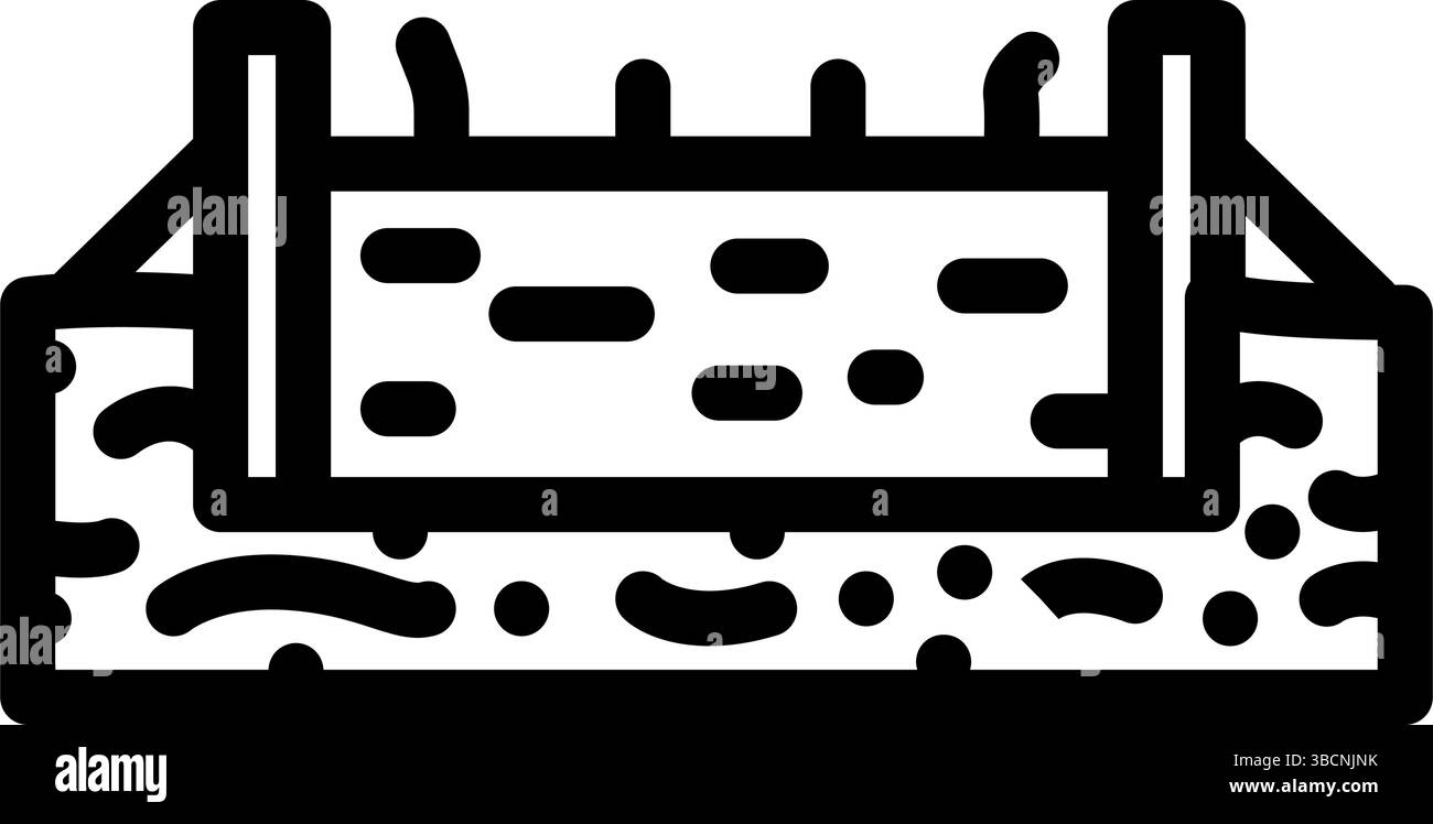 fundamentzementlinie Symbol Vektor-Illustration Stock Vektor