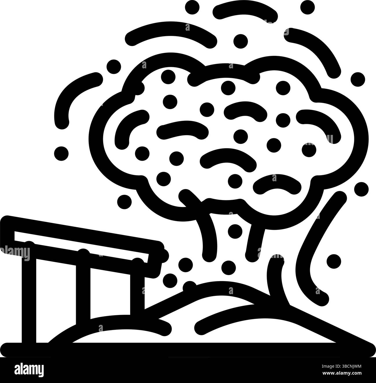 Staubwolke Zementlinie Symbol Vektor-Illustration Stock Vektor