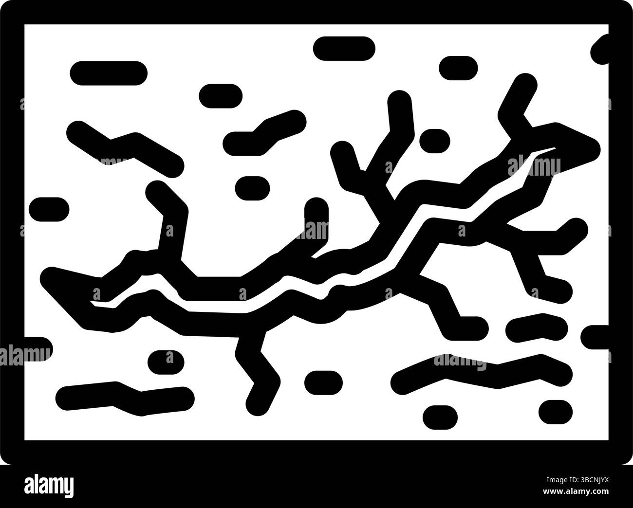 Trockene Risse Zementlinie Symbol Vektor Illustration Stock Vektor