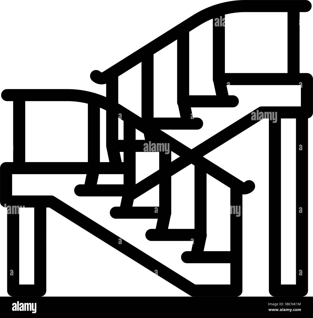 Betontreppe Zementlinie Icon Vektor Illustration Stock Vektor