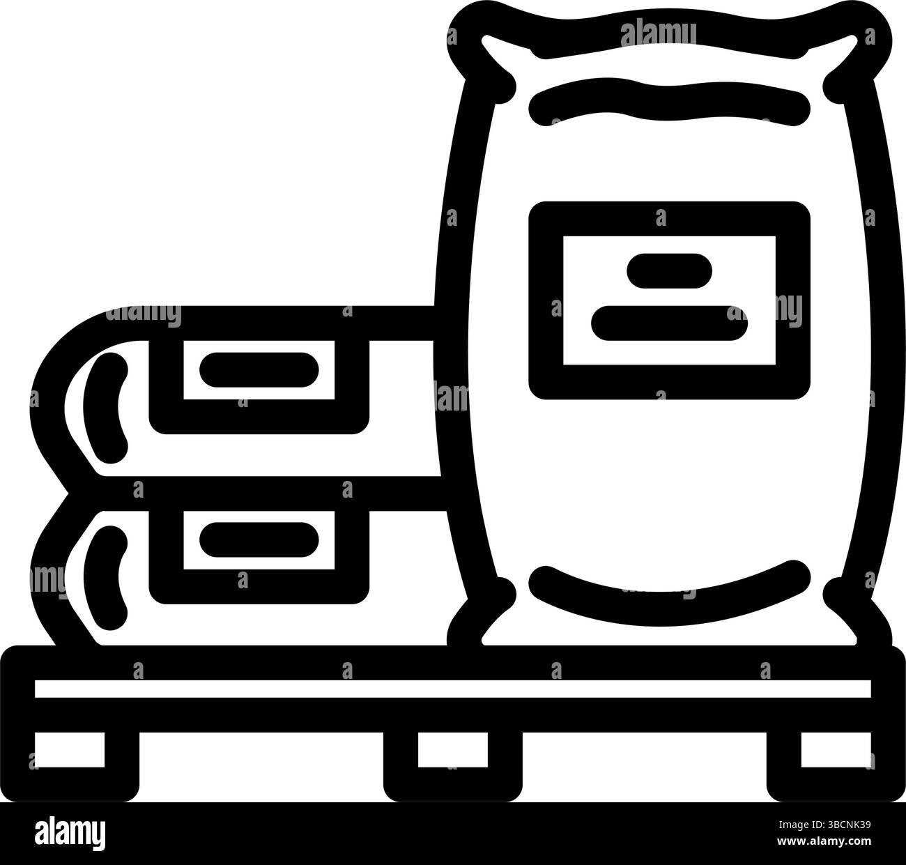 Beutel Palette Zementlinie Symbol Vektor Illustration Stock Vektor