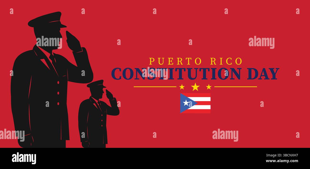 25. Juli Ein Tag der Einheit und des Stolzes für die Verfassung von Puerto Rico Stock Vektor