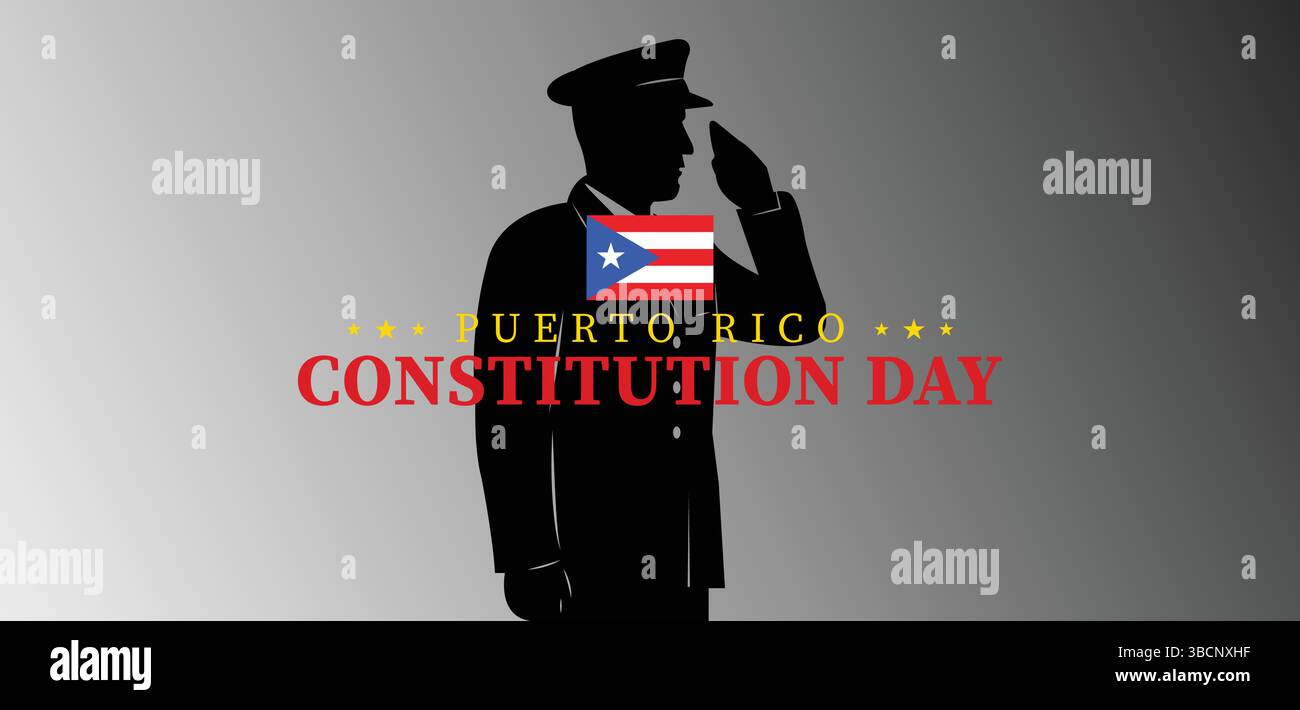 Feierlichkeiten zum Tag der Verfassung in Puerto Ricos am 25. Juli Stock Vektor