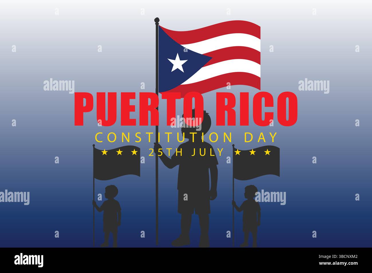 Tag der Verfassung von Puerto Rico Eine Reise durch die Geschichte Stock Vektor