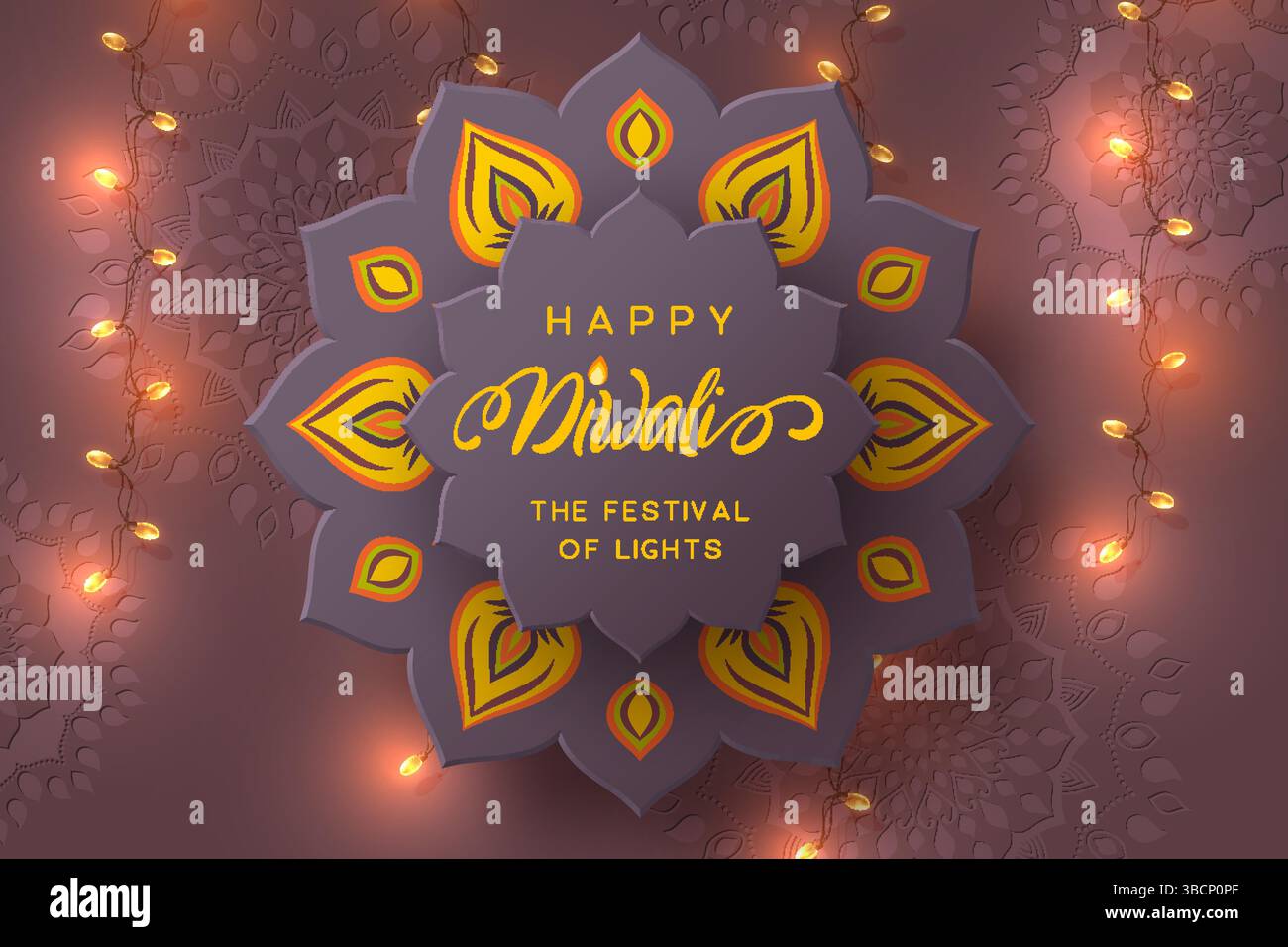 Flyer oder Poster für das Diwali-Festival. Stock Vektor