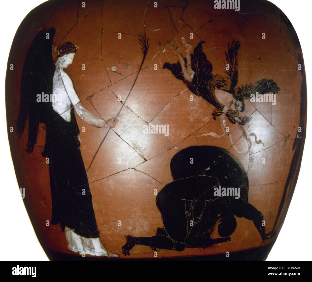 Panathenäische Amphore, ca. 5. Jahrhundert v. Chr. Aus Eretria, Dem Antiken Griechenland. Nationales Archäologisches Museum. Athen, Griechenland. Stockfoto