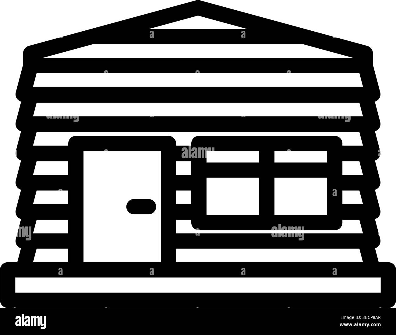 Seitenrahmen Holzrahmen Hauslinie Symbol Vektor Illustration Stock Vektor